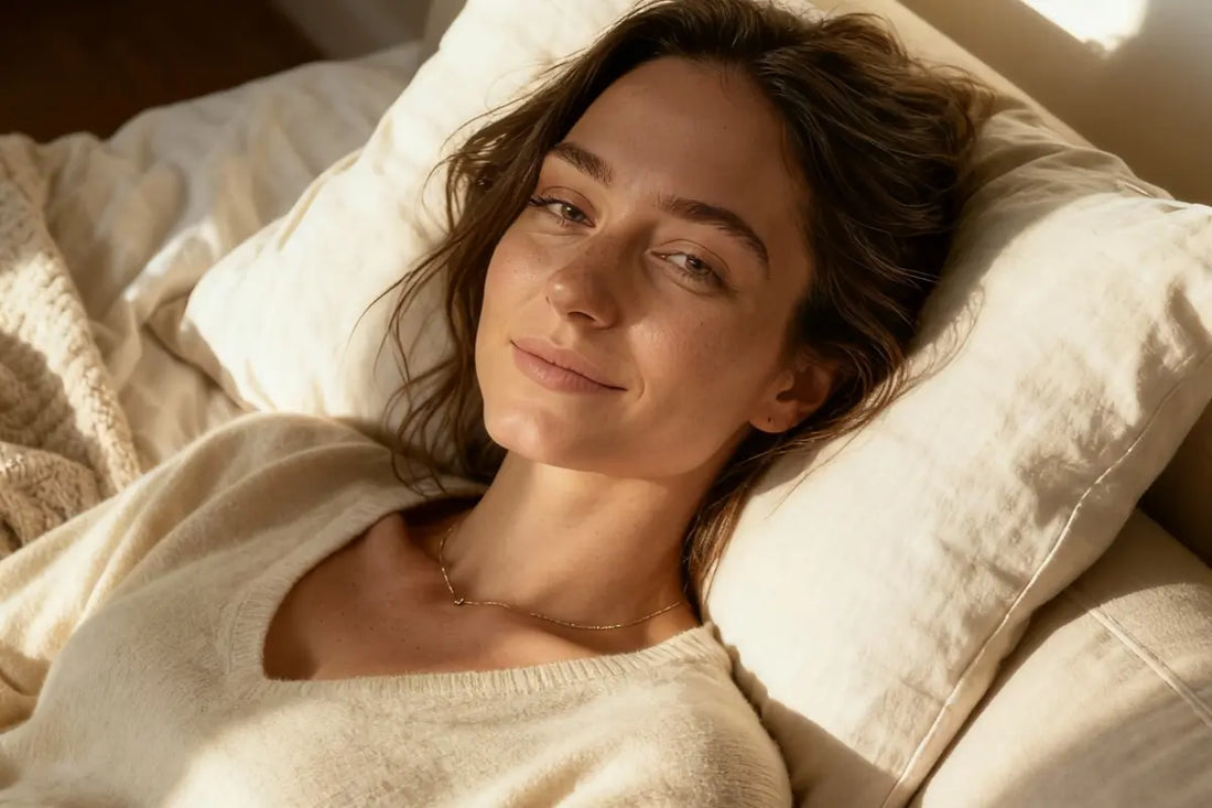 Woman laying in bed