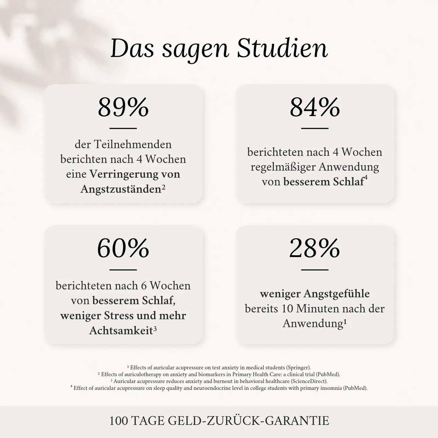 Studienergebnisse Ohrakupressur – 89% weniger Angst, 84% besserer Schlaf mit Ear Seeds